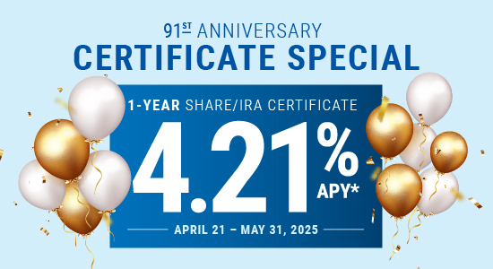displays term, certificate type, and APY for certificate specials